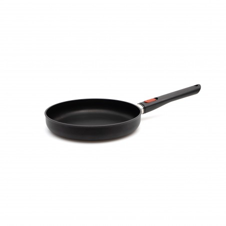 Woll Eco Lite - Padella a bordo alto, induttiva, diametro 24 cm, altezza 7 cm, con manico rimovibile, adatta per tutti i piani cottura, 100% ghisa riciclata, resistente al forno, colore: nero