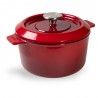 Żeliwny garnek 20 cm czerwony Patelnie grillowe  - 1 patelnie do smażenia bez tłuszczu
