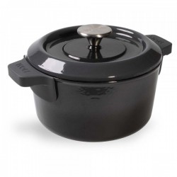Garnek 24 cm szary Patelnie grillowe  - 2 patelnie do smażenia bez tłuszczu