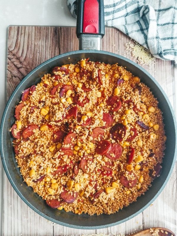Kaszotto z chorizo i kukurydzą